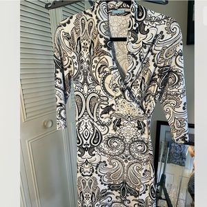 ❤️J. McLaughlin Paisley Panama Faux Wrap Dress 34’ Long